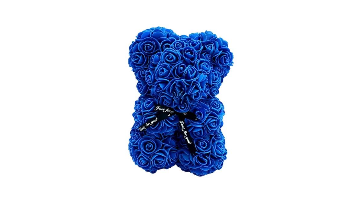 Rose Bear Μπλε σε Διάφανη Συσκευασία